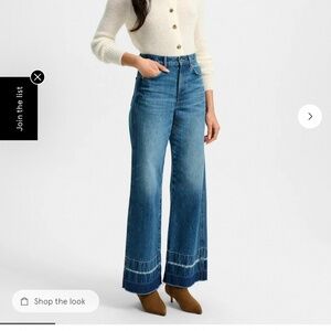 NWOT Veronica Beard Taylor Wide Leg Crop Jeans